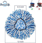 2-Tank Mop Heads Replacements for O-Ceda RinseClean Dual System, Microfiber Refills, Easy Cleaning Mop Repalce Head Blue 6 Pack
