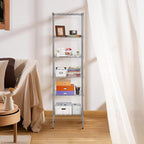 BestOffice Adjustable NSF-Certified Metal Shelf Wire Shelving Unit Storage for Small Places Restaurant Garage Pantry Kitchen Garage Rack (Chrome, 16.7L×11.8W×63.6H)