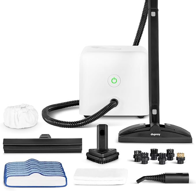 Dupray Neat Steam Cleaner with 22 Accessories, Multipurpose Steamer for home Chemical-Free Cleaning, *Kills 99.9% of Bacteria & Viruses (incl. 8 microfiber pads)