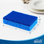 HOMEXCEL Sponges Kitchen 12pcs, Non-Scratch Scrub Dish Sponge Safe on Non-Stick Cookware, Dual Sided Cleaning Sponges for Kitchen, Household, Bathroom and More