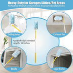 40 Count 360° Heavy Duty Duster Refills Compatible with Swiffer,Large Size-Extra Thick Disposable Electrostatic Duster Refill with 1 Retractable Handle(35-inch Length Fully expanded)