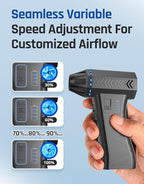 Compressed Air Duster- 300000RPM Super Power Electric Air Duster, Variable Wind Speed MAX 200g Mini Dust Blower for Computer, Keyboard, Outdoor, House and Car, Rechargeable Canned Air Replace Air Can