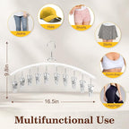 4 Pack Legging Organizer for Closet, Ginyoyo Metal Gym Clothes Organizer w/40 Clips Holds 40 Leggings, Hangers Space Saving, Closet Organizers and Storage, Room Organization Essentials, White