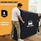 Mattress Bags for Moving, BETU Mattress Protector Waterproof Mattress Cover Queen Size Storage Bags with 8 Heavy-Duty Handles and Zipper for Bed Extra Thick Large Reusable(2 Pack, 82"x62"x15" Black)