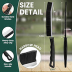 Crevice Cleaning Brush Set – 3Pcs Hard Bristle Cleaning Tools (2 Black & 1 White) for Grout, Tile Floors, Gaps & Narrow Spaces – Small Grout Scrub Brush for Bathroom, Shower, Window Tracks, Kitchen