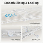 VIPEK X3 Plus Large Expandable Closet Rack Adjustable from 5'10" to 8'8" with Extendable Shelves and Hanger Rods, Freestanding Clothing Racks Modular Closet Systems Wardrobe, Max Load 1360LBS, White
