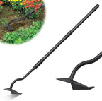 Lilyvane Garden Hoe, Heavy Duty Plow Hoe Garden Tool for Plowing,Cultivating, Trenching, Ridging, Weeding, Loosening Soil, 55 Inch Long Handle, V Shaped Sharp Triangle Hoe, Gardening Hand Tools