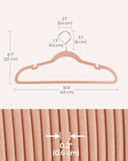 SONGMICS Velvet Hangers 50 Pack, Non-Slip Clothes Hangers, Suit Hangers with Shoulder Notches, Pants Bar, 360° Swivel Hook, Space-Saving, for Closet, Jelly Pink UCRF029PK05