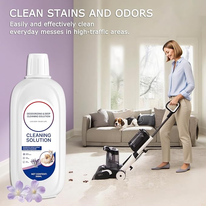 Floor Cleaner Lavender Scent Compatible with Tineco Cleaning Solution Refill, Deep Cleans Residue & Streak Free, Wet Dry Vacuum Mop Cleaners Solution for all Tineco FLOOR ONE & iFloor Series (4PCS)