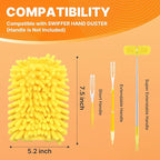 Reusable Duster Pads Compatible with Swiffer Hand Duster, 360 Duster Refill, Dusters Heavy Duty Refills, Microfiber Dusters Refills for Swiffer 3ft 6ft Extended Handle, 2 Pack (Handle is Not Included)