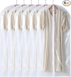Garment Bags for Hanging Clothes, 6 PCs All Clear Garment Bag, Plastic Dustproof Suit Bag, Coat Protector Zippered Garment Covers for Closet Storage and Travel - 24'' x 48''/6 Pack