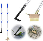 Crack Weeder Tool Set, Manual Stainless Steel Crevice Weeding Tool with Adjustable Handle for Moss & Weed Removal in Driveways, Patios, Pavers, Garden Cracks