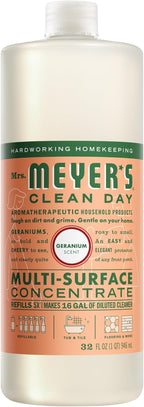 MRS. MEYER'S CLEAN DAY Multi-Surface Everyday Concentrate, Geranium Scent, 32 Fl Oz Bottle