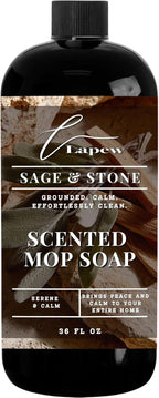 Lapew Sage & Stone Scented Mop Soap - Luxury Floor Cleaner Concentrate for Mopping Tile, Laminate, Vinyl & Hardwood | Streak-Free, Low-Foam | 36 oz