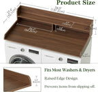 2-Tier Washer Dryer Countertop, Laundry Room Organization and Storage, 27.6" x 54" Wood Laundry Countertop for Washer and Dryer, Walnut