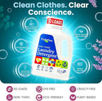 Truly Free Natural Laundry Detergent for Sensitive Skin | Eco Friendly, Plant Based, Baby Clothes Safe | Clean & Easy Powder to Liquid, 6 Pack Refill Detergent, NO Jug | Signature Scent, 300 Loads