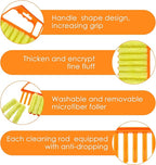 4 Pcs Window Venetian Blind Cleaner Duster Tool 7 Finger Blind Rush and Shutter Cleaner Brush Hand-held Window Shutter Air Conditioner Duster for Dirt(Orange, Blue, Red)