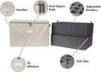 Covermates Keepsakes - Adjustable Zip-Top Storage Box - Configurable FlexGrid Compartments - Heavy Duty Polyester- Reinforced Handles - Stackable Design - Indoor Storage, Beige Heather