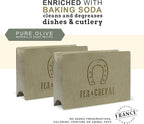 Fer à Cheval Marseille Dishwashing Soap, Olive Oil Based, Made in France - Bar Dish Soap, 225 g/7.94 oz, 2 Pack