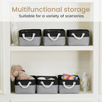Storage Baskets for Shelves 11.8x7.9x5.2 Inch-Foldable Fabric Organizing Storage Bins with Handles, Closet & Bathroom Organizer, Home Storage for Kitchen, Office (1-Pack, Black&Gray)
