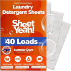 Laundry Detergent Sheets Eco-Friendly, Hypoallergenic, Gentle on Skin, Highly Concentrated, Wash (Summer Daze, 20 Sheets (40 Standard Loads))