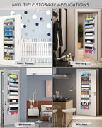 TAHAVICE 2 Pack Over The Door Storage Organizer with 5 Pockets 10 Mesh Side Pockets, 44 lbs Weight Capacity Door Hanging Organizers and Storage for Bedroom,Bathroom,Nursery,Pantry,Dorm(Dark Gray)