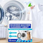 Eco-Friendly Washing Machine Cleaner, 12 Pack Washing Machine Deep Cleaner Tablets, Remove Stubborn Pet Hair, Septic Safe, Compatible with HE, Top & Front Load Washers (3PCS)