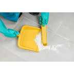 SPARTA Large Handheld Dustpan with Hanging Hole, Heavy-Duty Plastic Dustpan with Wide Lip for Countertops and Surfaces, Plastic, 10 Inches, Yellow, (Pack of 12)