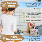 Swedish Dishcloths for Kitchen - Ecofriendly Reusable Paper Towels, Biodegradable Dish Cloths - Cellulose Sponge Dish Cloths for Washing Dishes - 8 Pack (Floral)