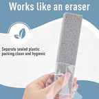 WISYOK 12 Pack Toilet Pumice Stone with 2 Handle, Hard Water Ring Calcium Buildup Remover, Grey Pumice Stone for Bathroom, Sink, Bathtub, Pool, Grill Cleaning