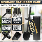 2 PCS Black Toilet Brush and Holder Set - Scratch Resistant Black Toilet Bowl Brush and Holder with Soft Bristles Replaceable Head, Protection from Splashes, and Compact Design - for Cleaning