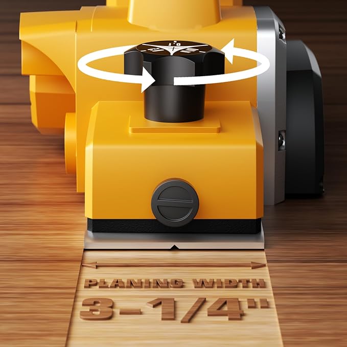 Electric Hand Planer for Dewalt 20V MAX Battery, 3-1/4 Inch Cordless Planer with Brushless Motor, 30000CPM, 2mm Cut Depth, Wood Planer for Carpentry Home DIY Woodworking(No Battery)