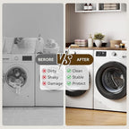 Washer Dryer Countertop, 54.3" x 27.6" Wooden Laundry Countertop with Edge Rails, Washer and Dryer Topper for Laundry Room Organization and Storage