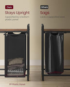 VASAGLE Laundry Hamper, Laundry Basket, Laundry Sorter with 3 Pull-Out and Removable Bags, Shelf, Metal Frame, 3 x 10.6 Gallons (40 L), 36.4 x 13 x 28.4 Inches, Tricolor and Rustic Brown UBLH301X01