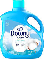 Downy Soft, 2 in 1 Soft and Fresh Liquid Fabric Softener, Cool Cotton, 111 fl oz, 150 Loads, Fabric Conditioner Liquid provides softness and freshness for fabrics