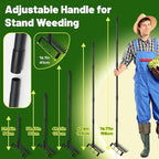 2 in 1 Hoe Garden Tool, 12 Tines Cultivators for Gardening, Weed Puller Tool with 76" Long Handle for Gardening, Weeding, Seeding, Ditching, Loosening