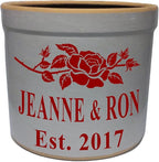 1 Gallon Personalized Stoneware Crock - Rose