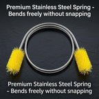 67" Flexible Drain Brush Set, Double Ended Long Hose Pipe Cleaner with 2 Pcs 8.2" Straw Cleaning Brushes, Nylon Tube Cleaner Tool for Refrigerator Defrost, Aquarium Filter, Sink Drain