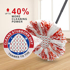 3 Pack Upgraded Deep Clean Refill Compatible with O Ceda EasyWring Spin Mop & Bucket System Microfiber Mop Heads Refill for Oceda Easywring 1 Tank Spin Mop System, 40% More Cleaning Power, Scrub Pad