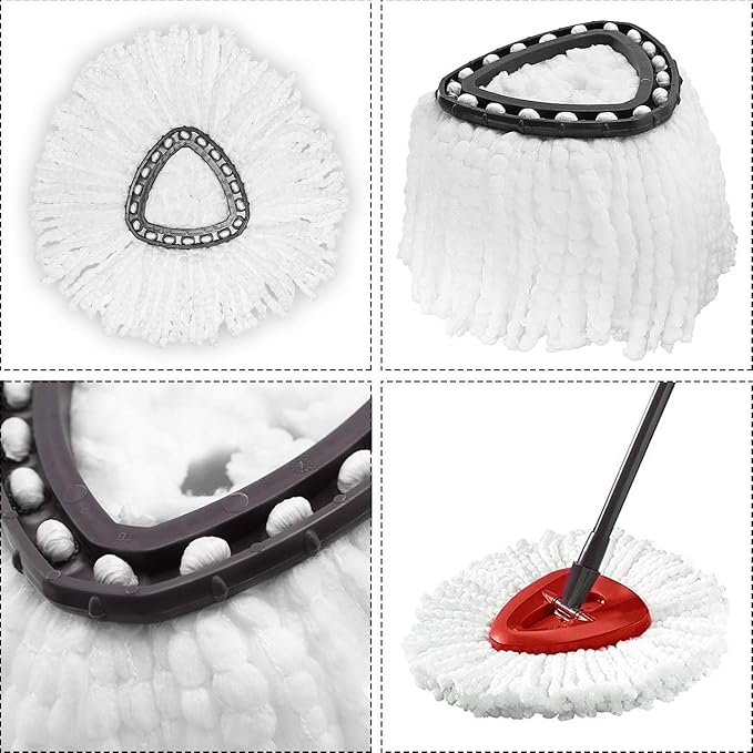 8 Pack Mop Replacement Head, Ailengy 100% Microfiber Mop Refills Spin Mop Replacement Head, 360 Micro Spin Cleaning Replacement Mop Heads for Easy House Cleaning Floor Mopping