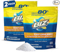 Biz Laundry Detergent Powder, Stain and Odor Eliminator for Tough Stains Like Grass Sweat and Food Grease, Powder Laundry Detergent, Color Safe, HE Safe, Unscented, Pack of 2, 16 oz Total