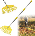 Lightweight Leaf Rake for Lawns - Durable Nylon Plastic Head,Easy Yard & Garden Rake for Women,Seniors,Kids, 16.5" Wide for Leaves, Grass,Pine Needles,Gardening,Adjustable 35–75" Long Handle