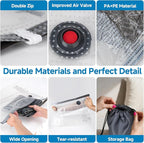 Travel Vacuum Storage Bags with USB Powered Electric Pump, 16 Pack Vacuum Seal Bags for Clothing Travel, Space Saver Bags for Luggage, Suitcase, Backpack & Home Organization, White