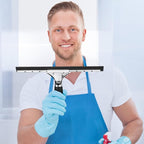 6 Pcs 12'' Professional Steel Window and Glass Squeegee with Replacement Rubber Glass Cleaning Heavy Duty Squeegee for Window Cleaning Streak Free Results