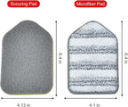 MOSEN Replacement Head Scrubber Pad for Tub Tile Scrubber Brush - Include 2 Scouring Pad and 2 Microfiber Pad