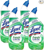 Lysol Toilet Bowl Cleaner Gel, For Cleaning and Disinfecting, Stain Removal, Forest Rain Scent, 24oz (Pack of 4)