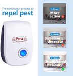 Mouse Rodent Rat Spider Roach Repellent Indoor Ultrasonic Pest Insect Bug Repeller, Pest Control Device for Home Basement Attic Garage (6 Pack)