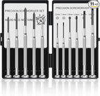 11 Pcs Small Precision Screwdriver Set, Tiny Screwdriver Set, Mini Screw Driver Kit with Slotted and Phillips Heads, Ideal for Watch, Eyeglasses, Toys, Electronics, Computer Repair