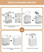 Bamboo Toilet Paper Storage with Lid & Handel, 8 Gallons (30L), Sturdy Toilet Paper Basket, Organizer for Bathroom, Kitchen, Holder with Storage, Natural