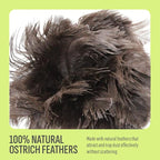 Retractable Feather Duster 8-14 in Adjustable - Natural Feather Dusters for Cleaning Ceiling Fans, Blinds, Plantation Shutters, Walls & Furniture - Quality Checked in USA - 1 Pack
